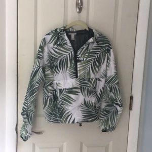 forever 21 windbreaker with palm tree pattern